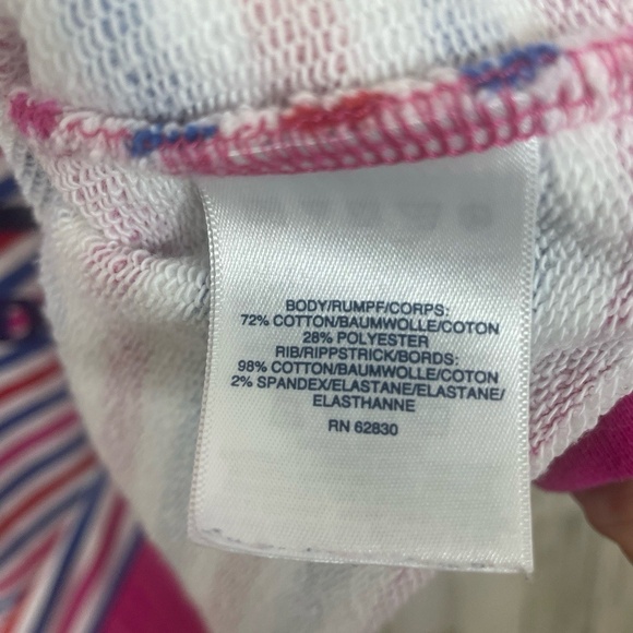 Lands End Serious Sweats Crewneck Sweatshirt Tunic‎ Size L Magenta Stripe Anchor - Picture 4 of 9